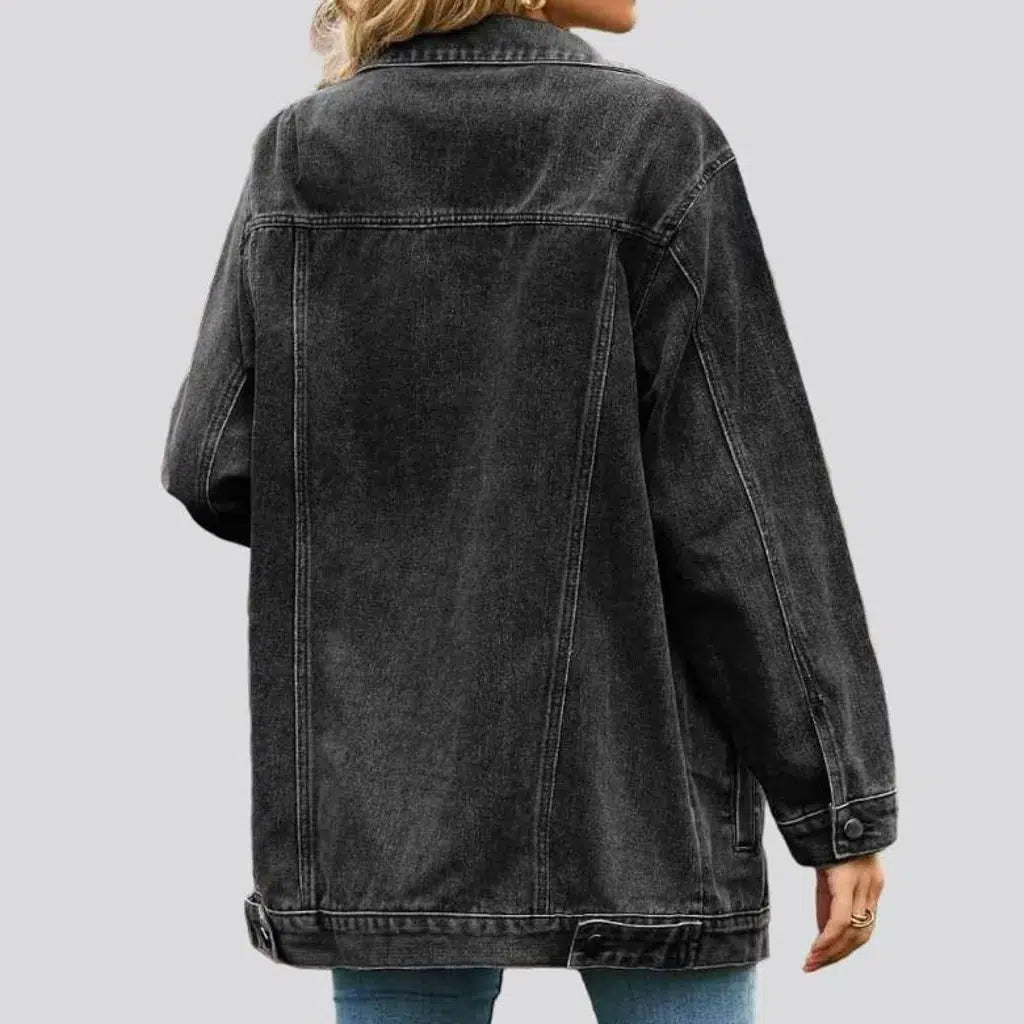 Vintage stonewashed denim jacket
 for women