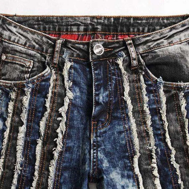 Embroidered patch vintage men's jeans