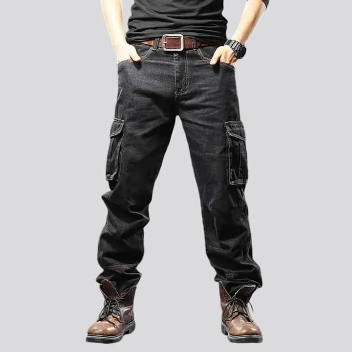 Durable stonewashed labor men's jeans