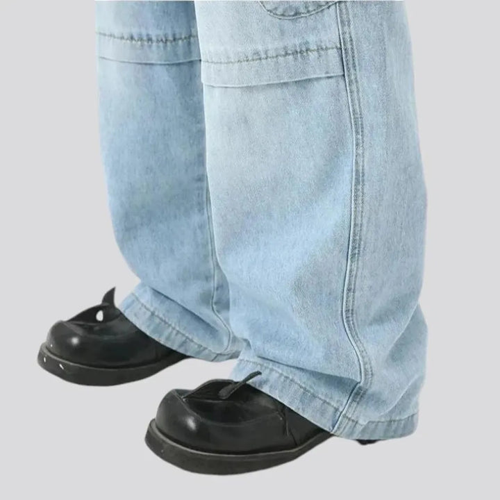 Boho cargo pockets men's jeans