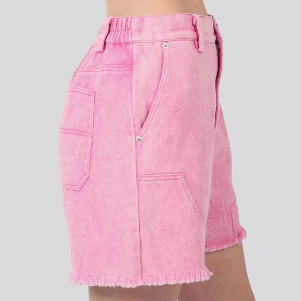 Y2k color denim shorts
 for ladies