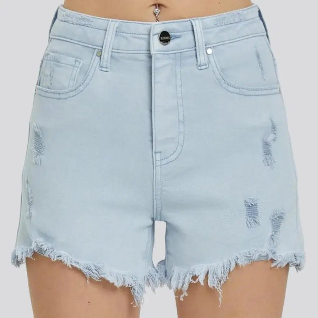 Grunge jean shorts
 for women