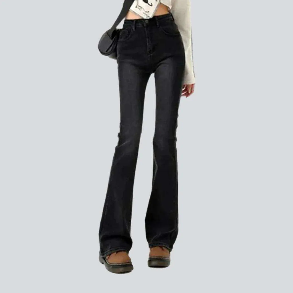 Bootcut stonewashed jeans
 for women
