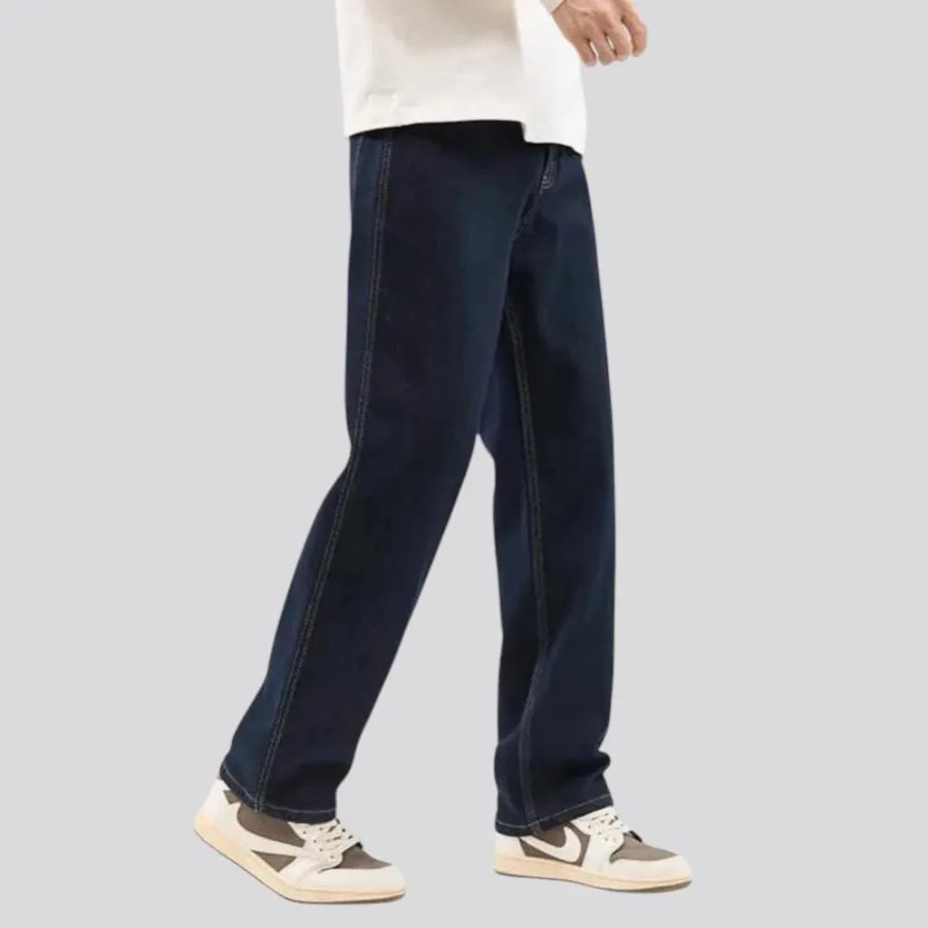 Casual loose-fit stretchable men's jeans