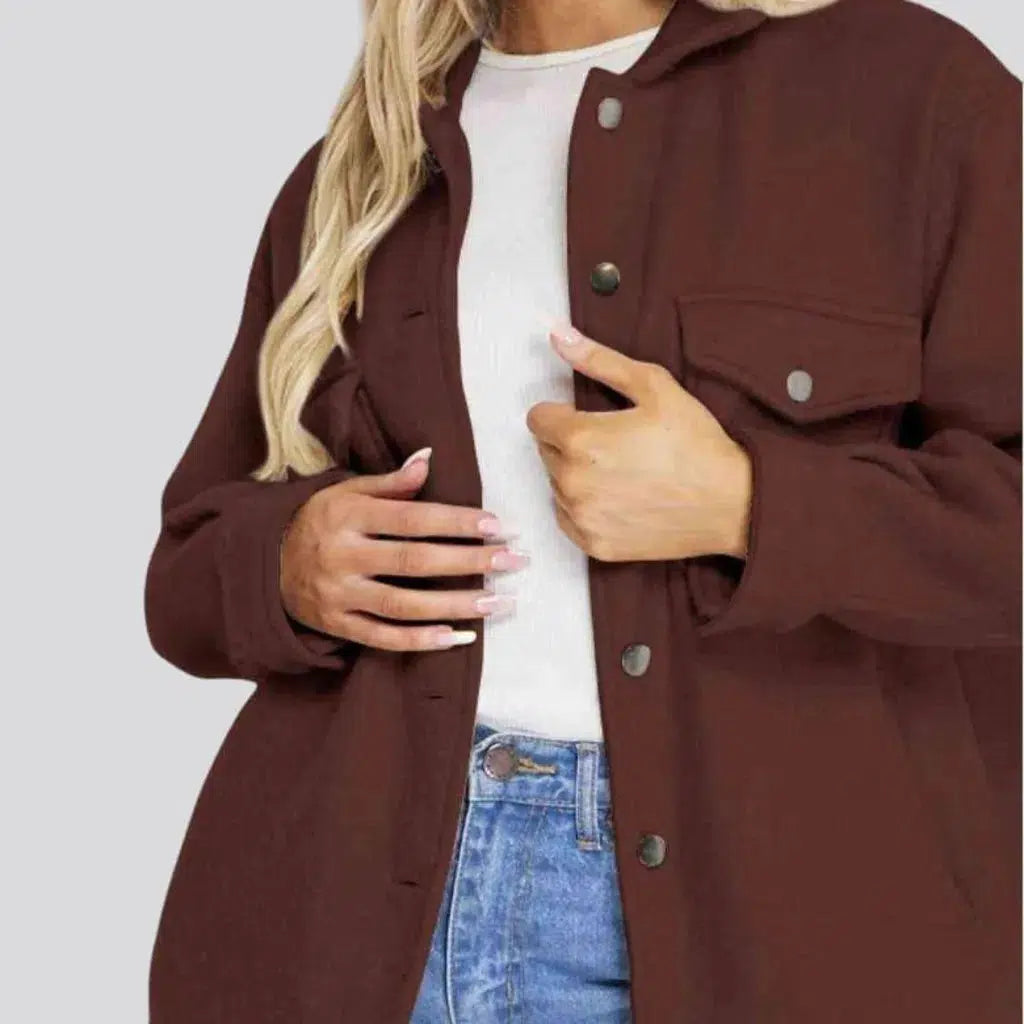 Color oversized denim jacket
 for ladies