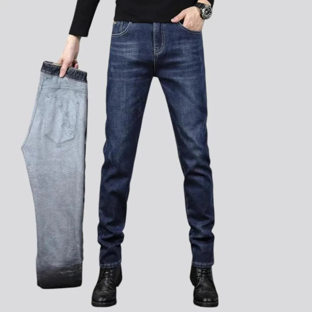 Dark faded casual style men's jeans