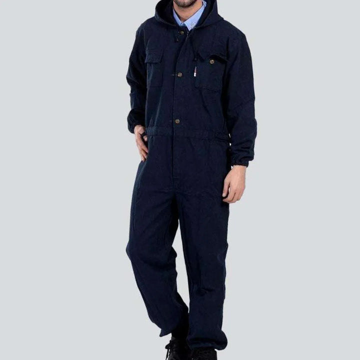 Navy workwear men's denim overall
