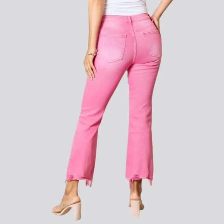 Pink women's color jeans