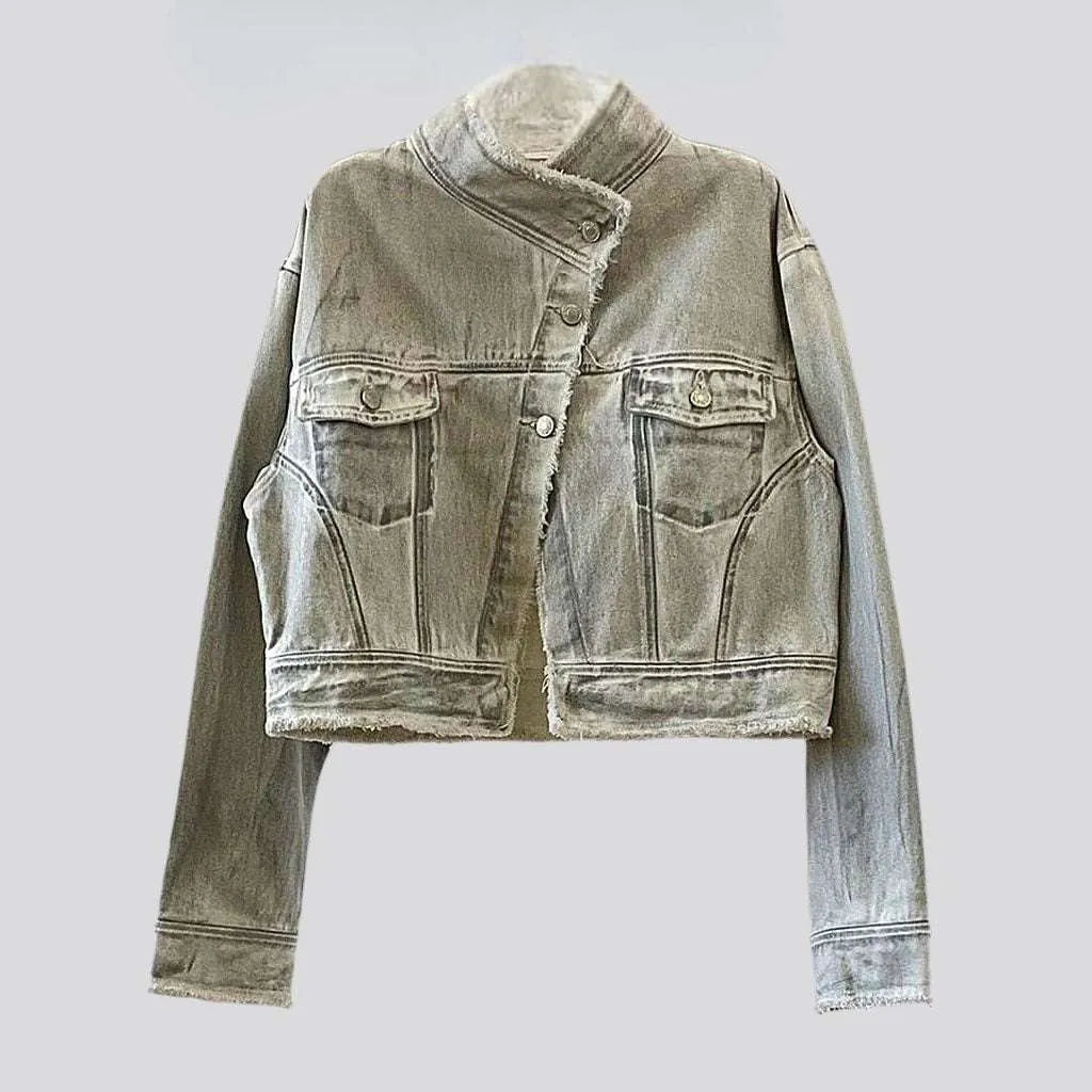 Distressed vintage jeans jacket