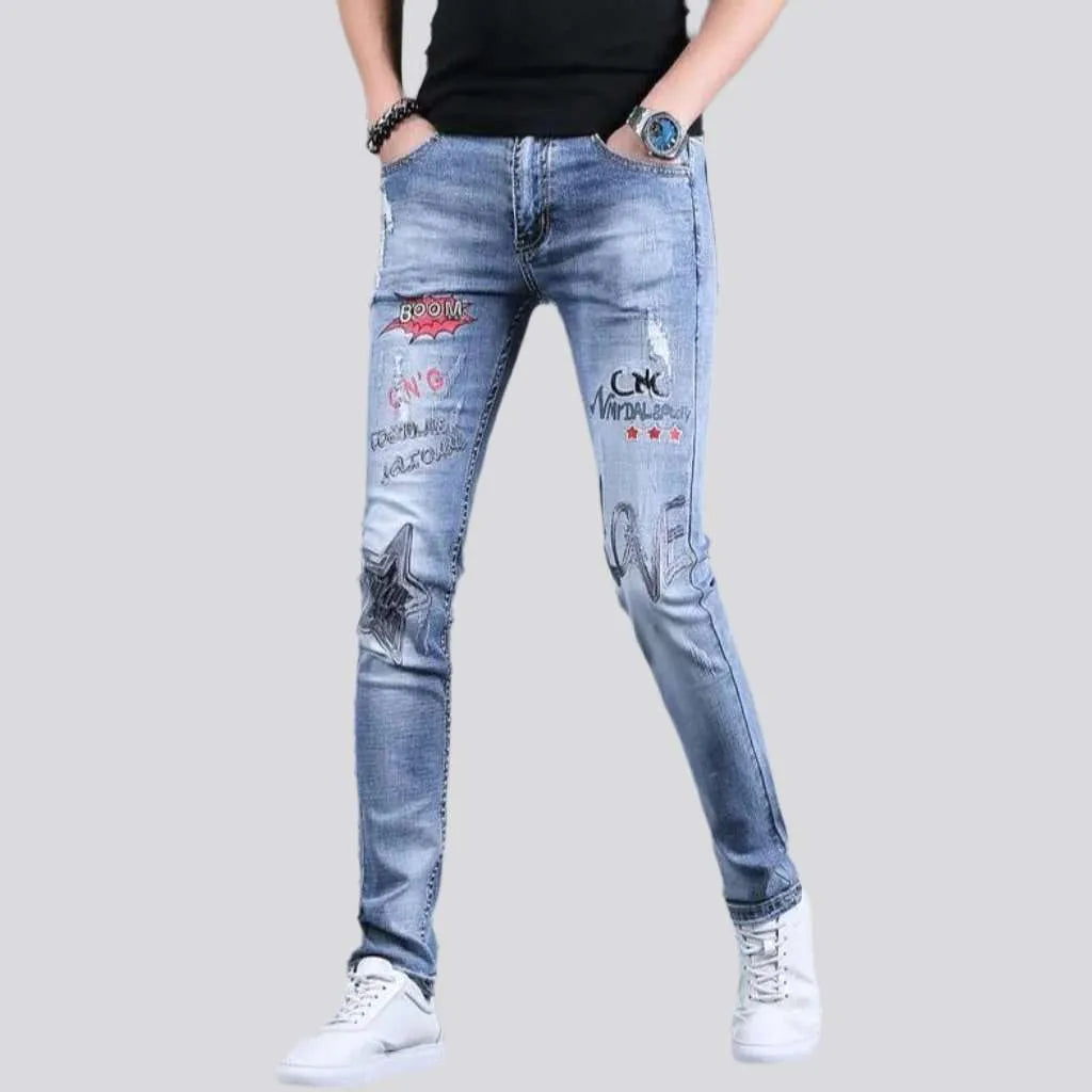 Whiskered men's street jeans