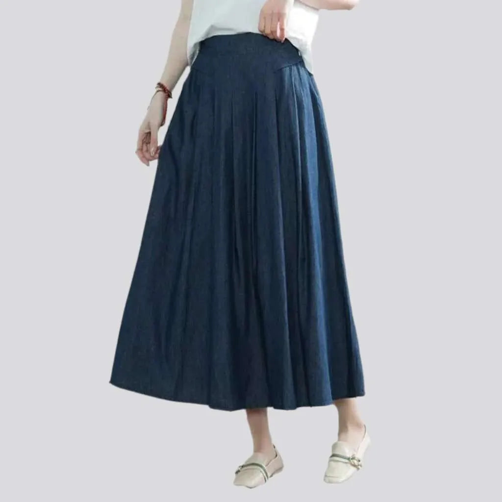 High-waist long women's jeans skirt