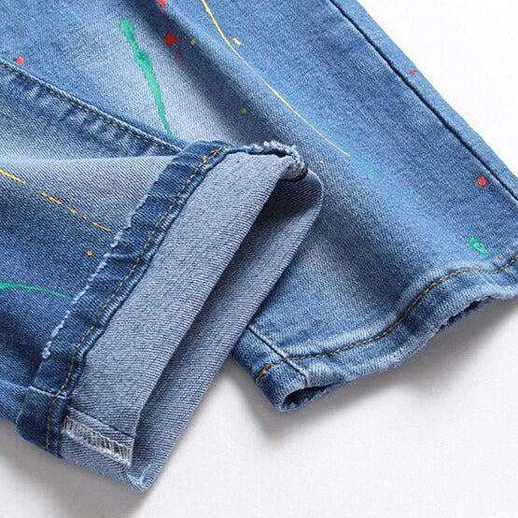 Badge embroidery jeans for men