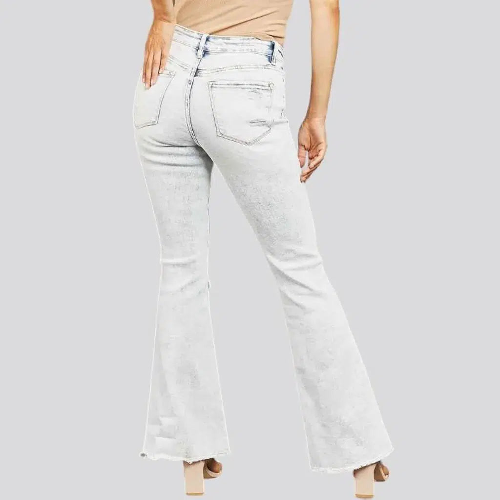 Street raw-hem jeans
 for women