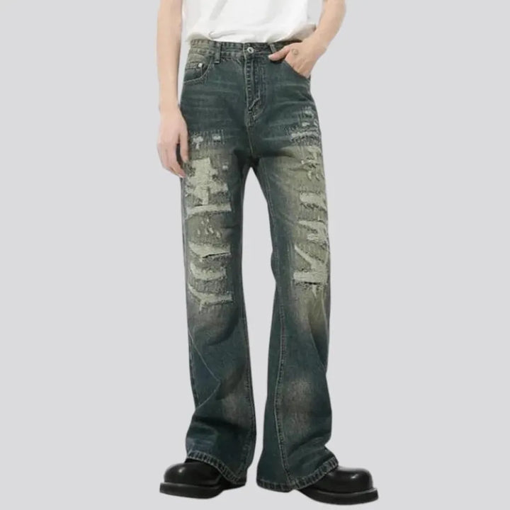 Mid-waist wide fit men's jeans