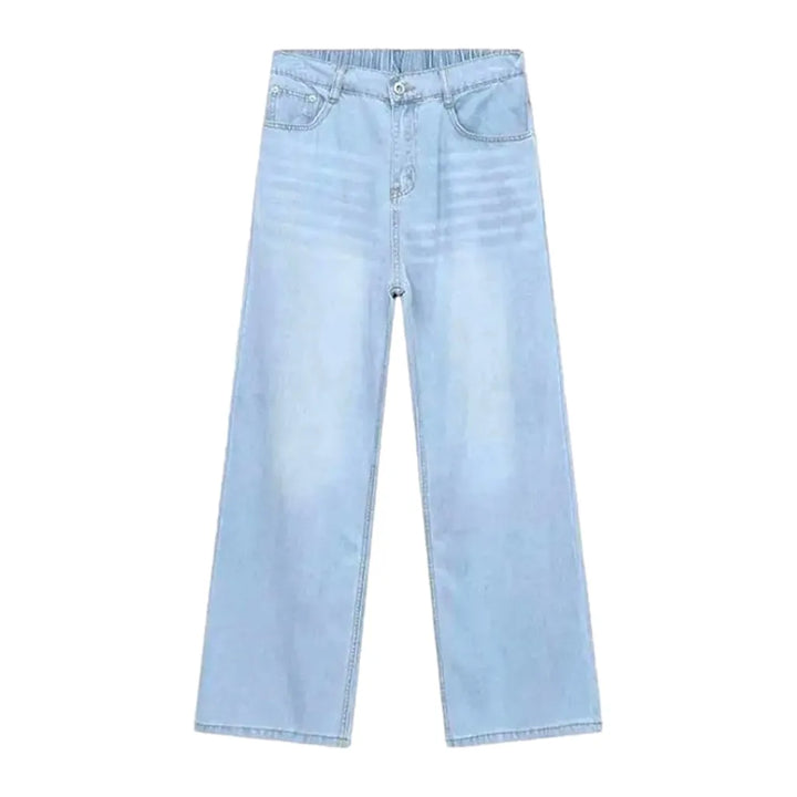 Light Wash Baggy Fit Men's Jeans - Light Blue