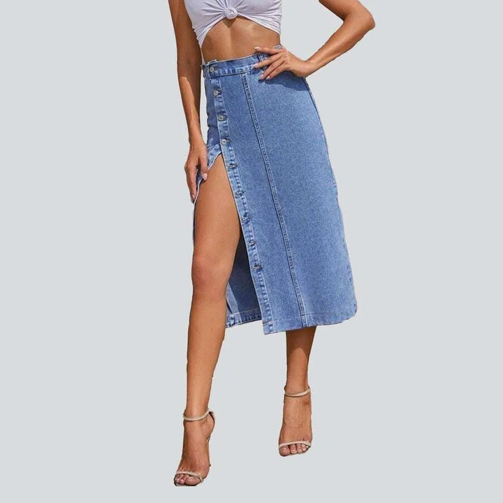 Fashion jeans skirt with buttons