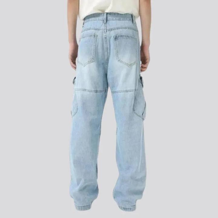 Boho cargo pockets men's jeans