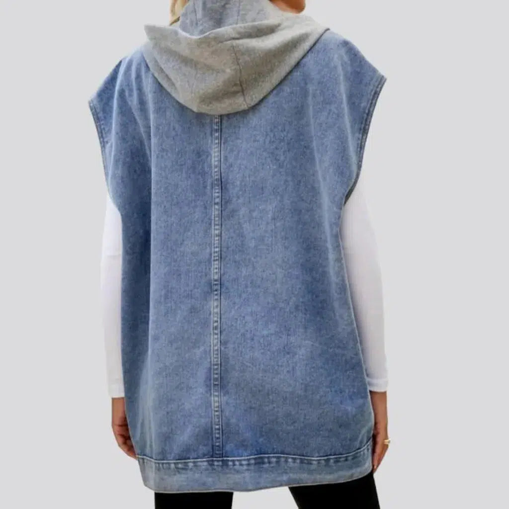 Stonewashed women's denim vest