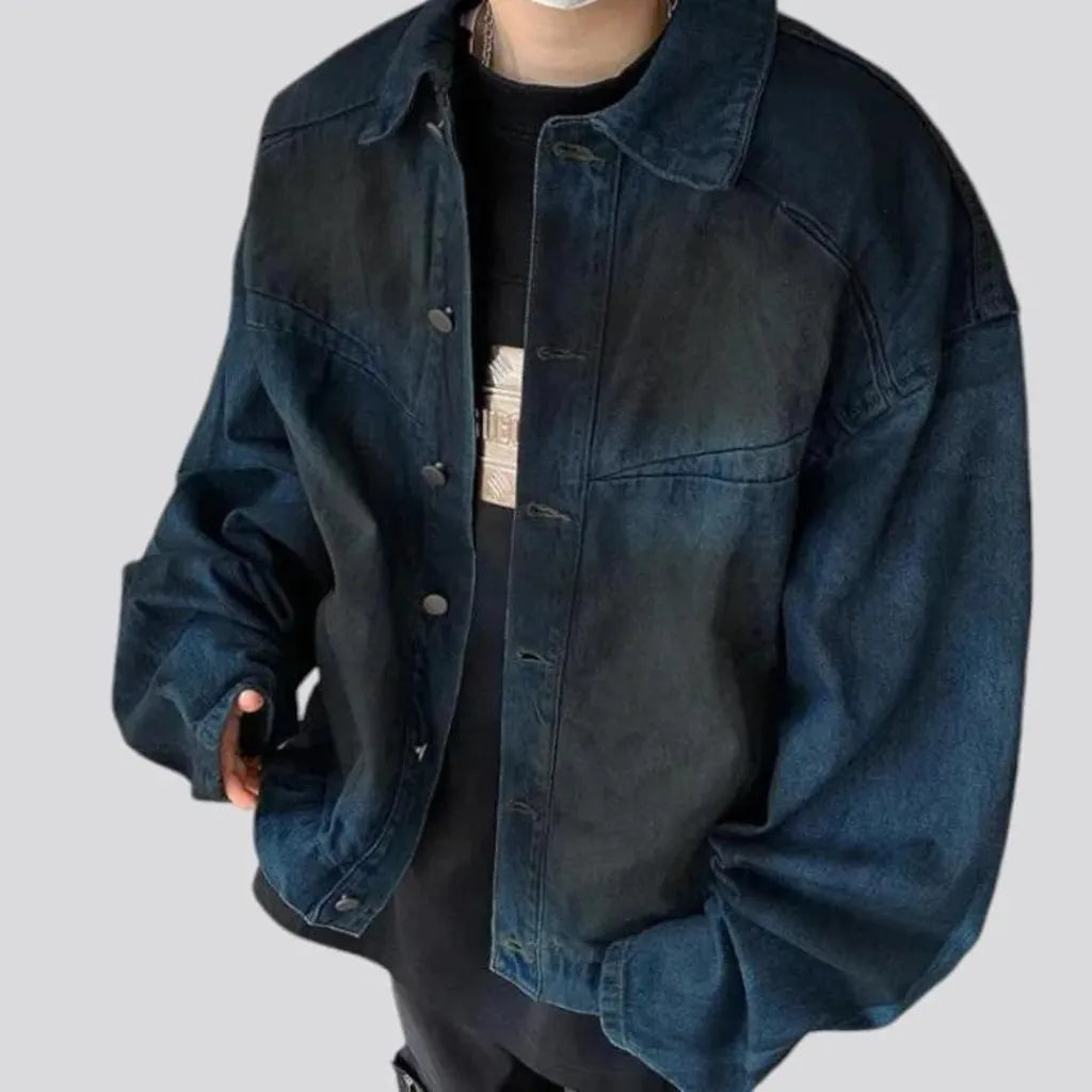 Street style oversized fit men's denim jacket