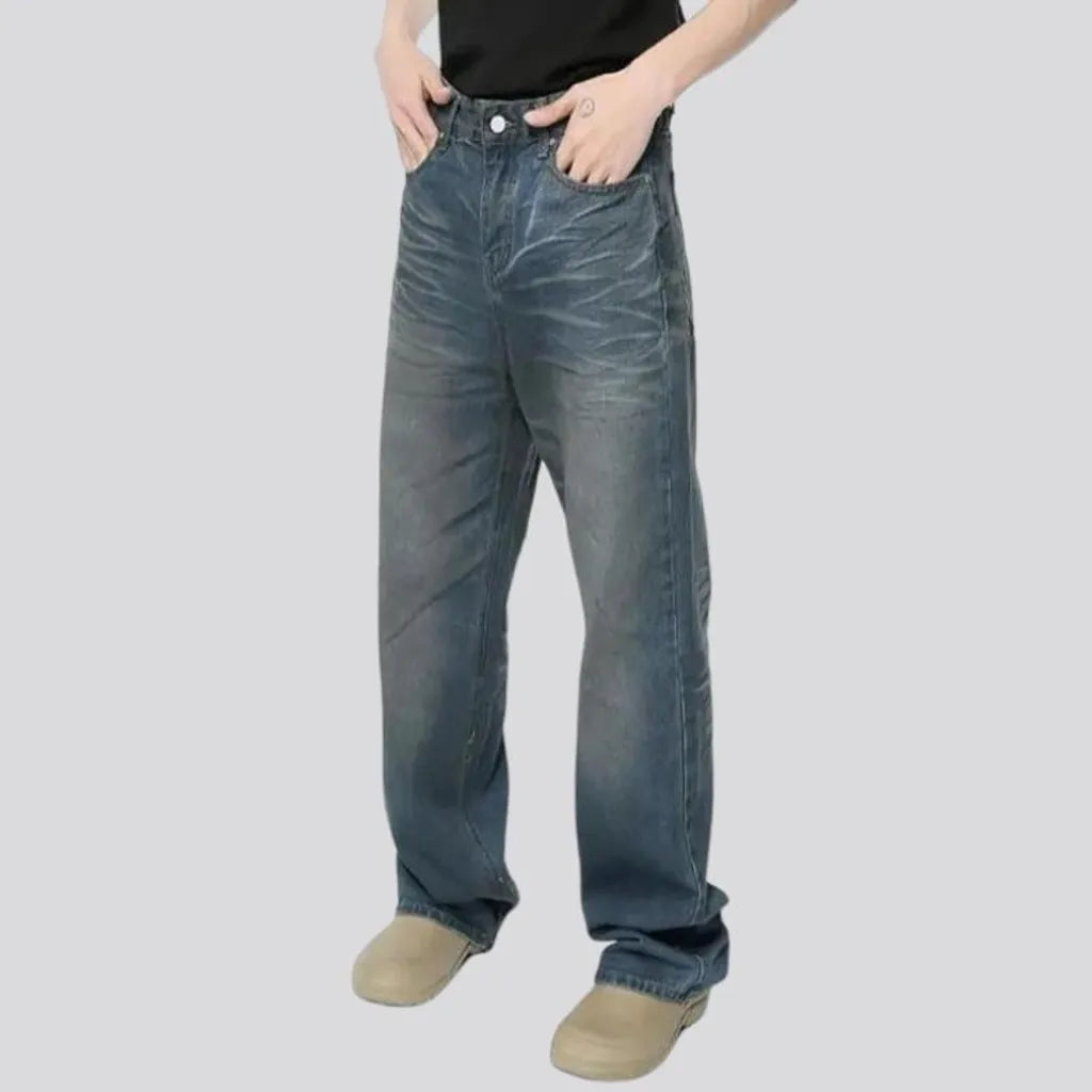 Fashion floor-length jeans
 for men