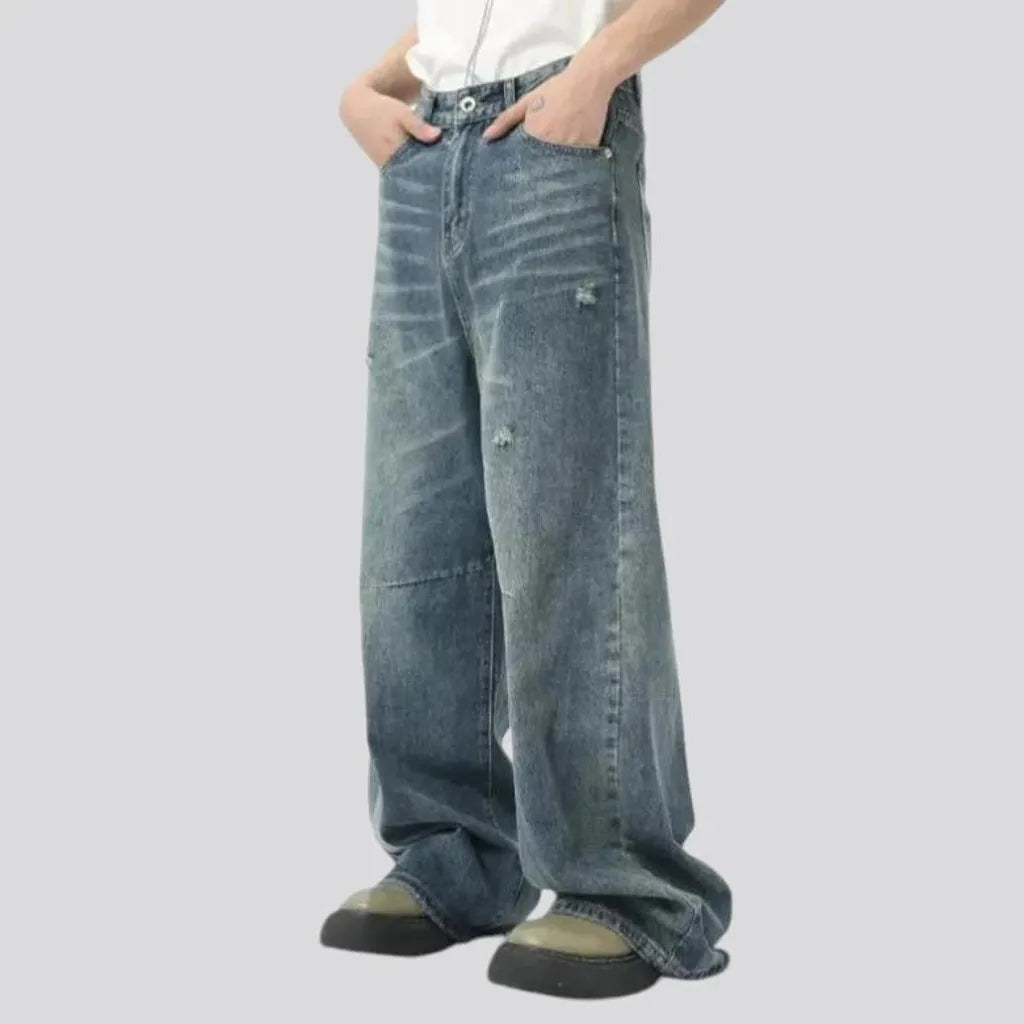 Sanded fashion men's jeans