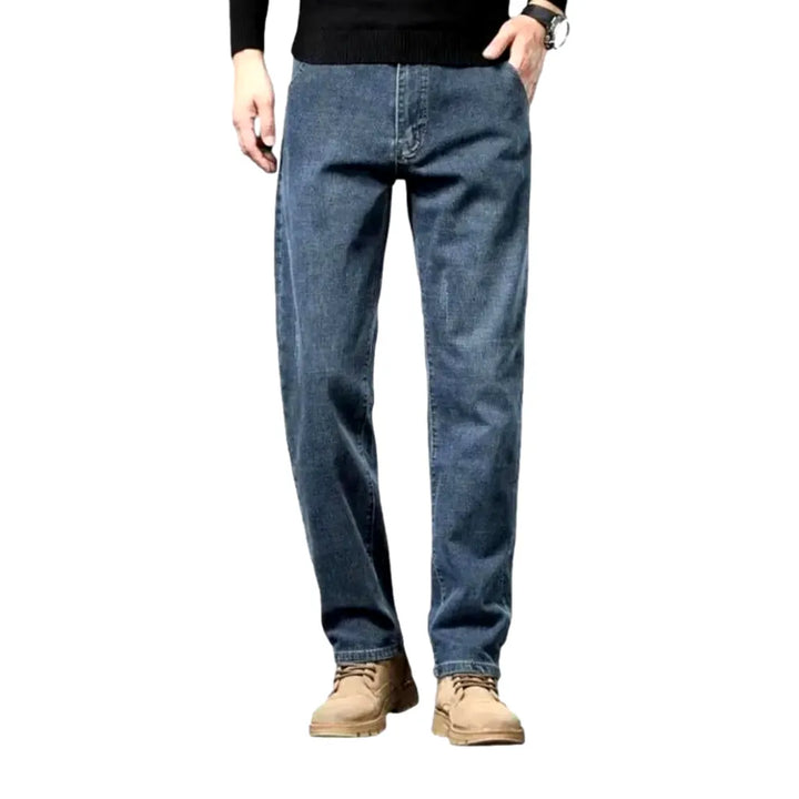 Casual Stretchable Narrow Fit Men's Jeans - Dark Blue