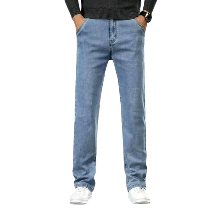 High-rise Straight Fit Vintage Men's Jeans - Light Blue