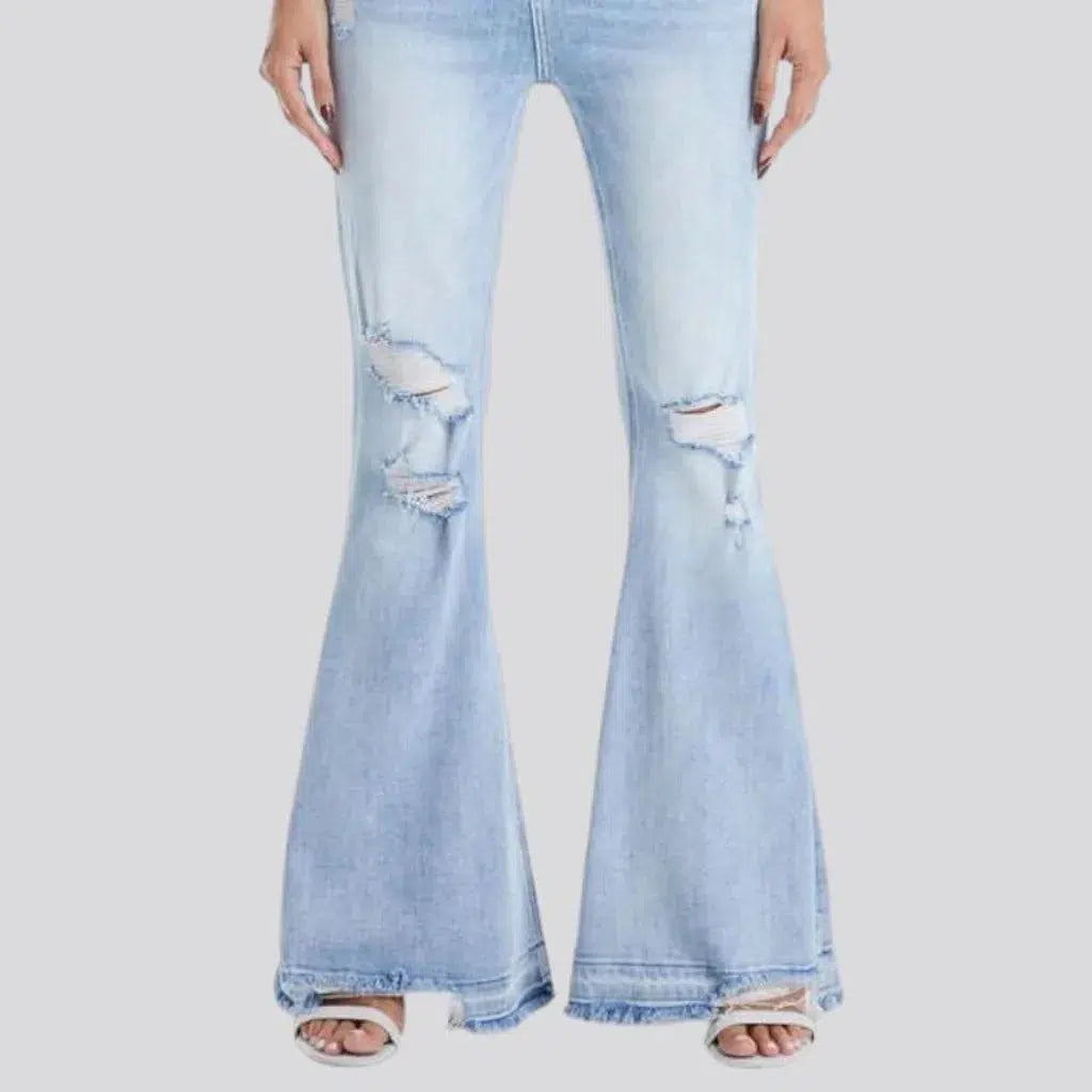 Bootcut raw-hem jeans
 for ladies
