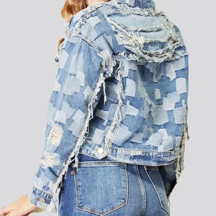 Oversized grunge jean jacket
 for women