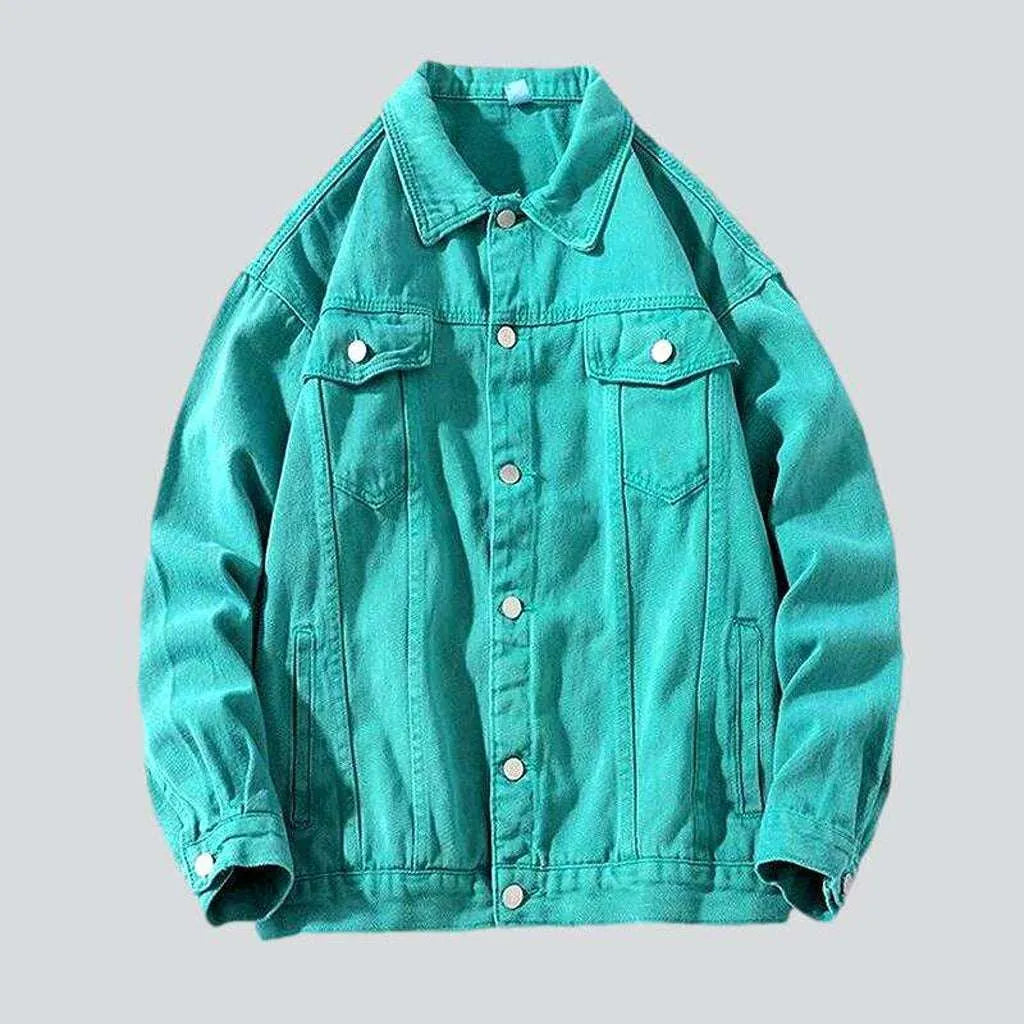 Super oversized color denim jacket
