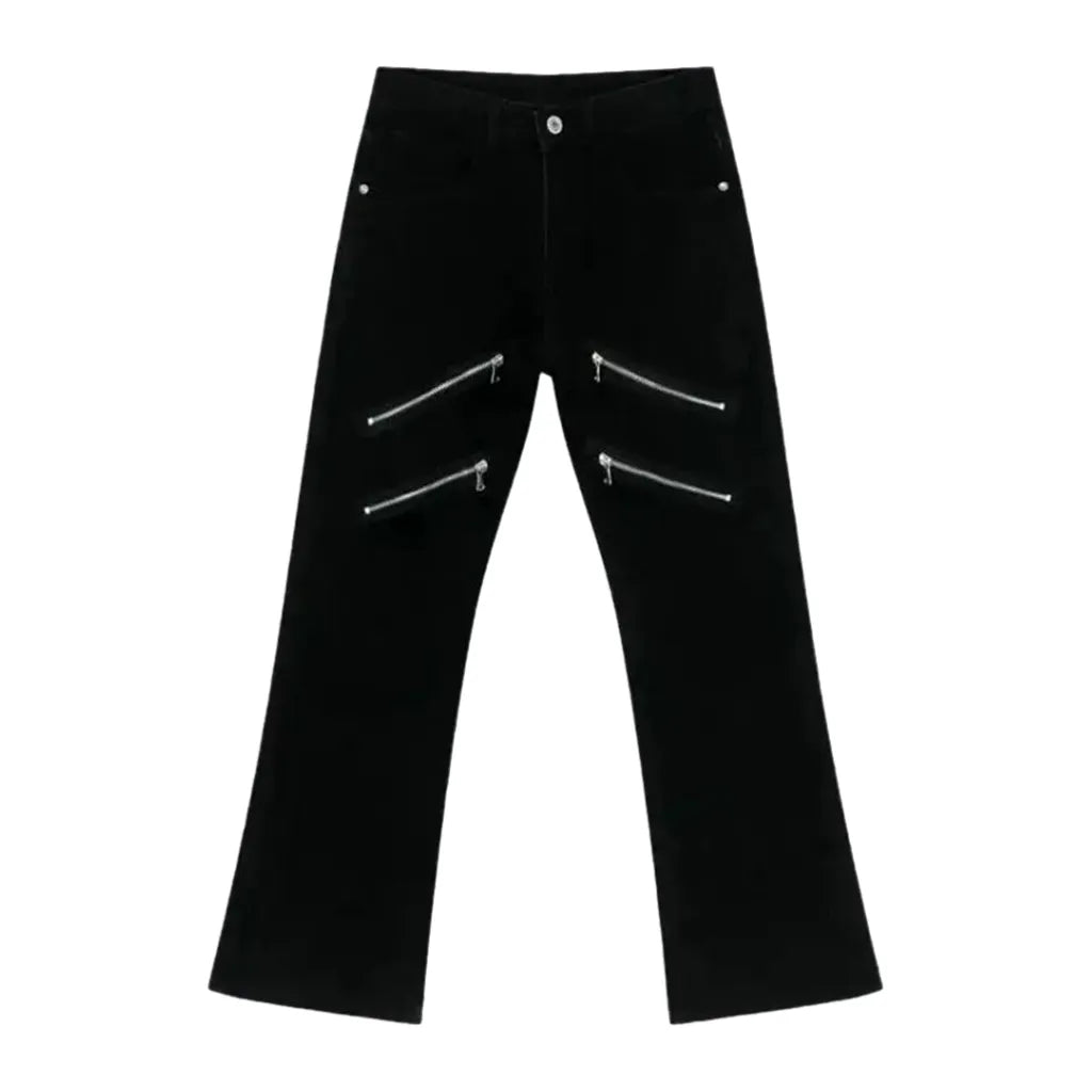 Monochrome Mid Rise Street Men's Jeans - Black