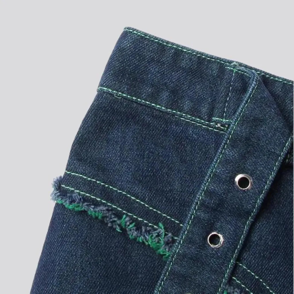 Street midi jeans skirt
 for ladies