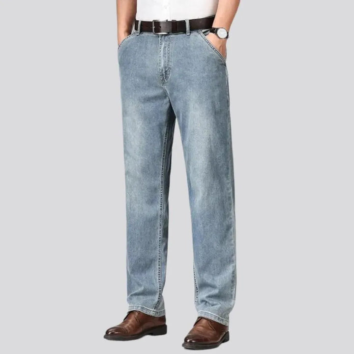 High-waist men's thin jeans