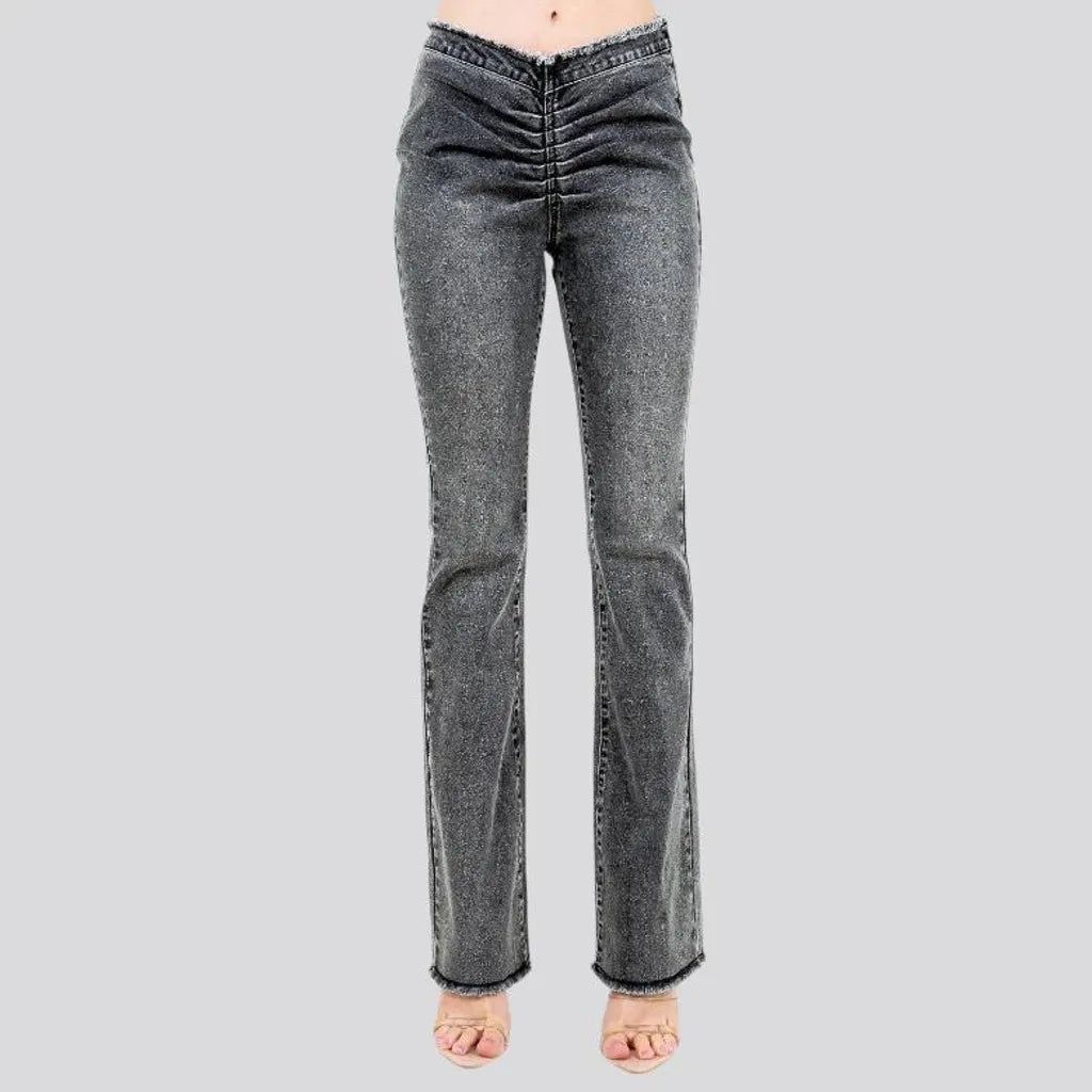 Vintage fashionable sanded women's jeans