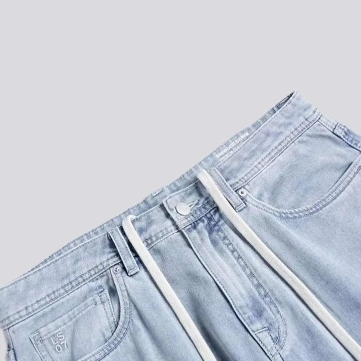 High-waist light wash jeans
 for men