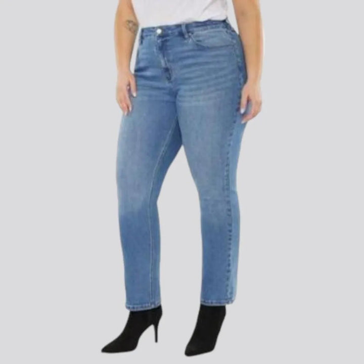 High-waist ankle-length jeans