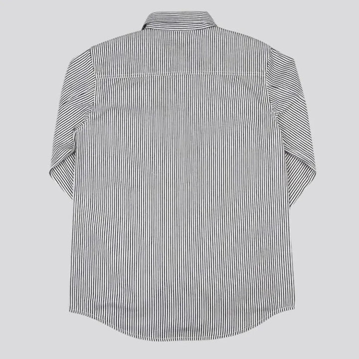 Regular fit chambray men's denim shirt