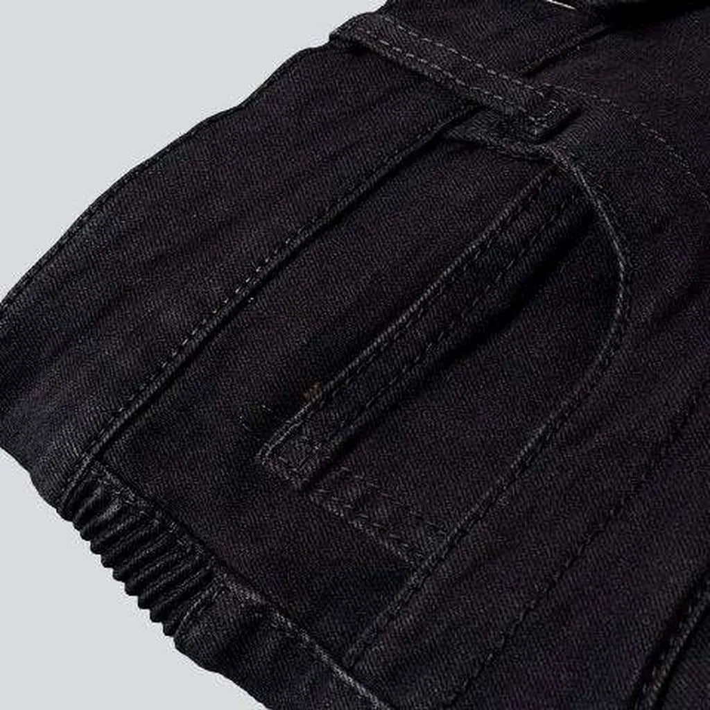 Stylish black biker jeans