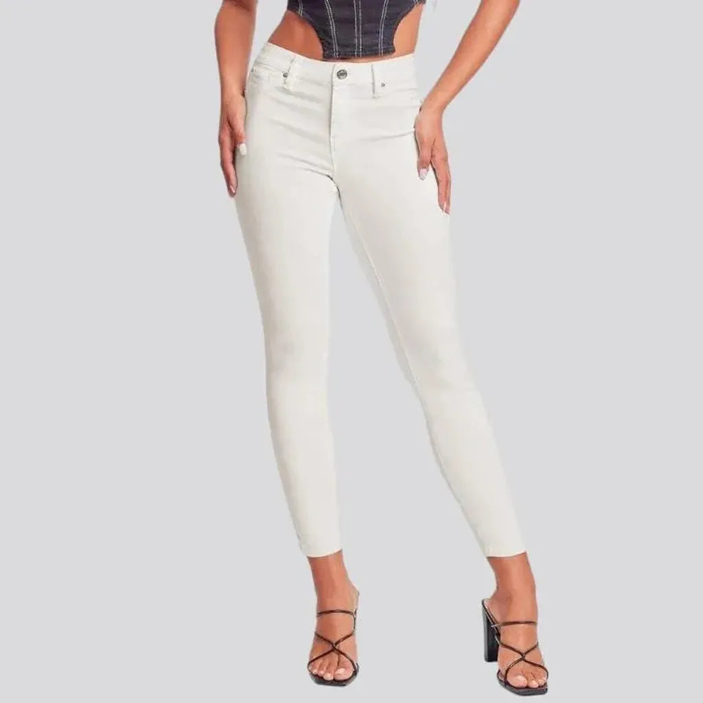High-waist women's monochrome jeans