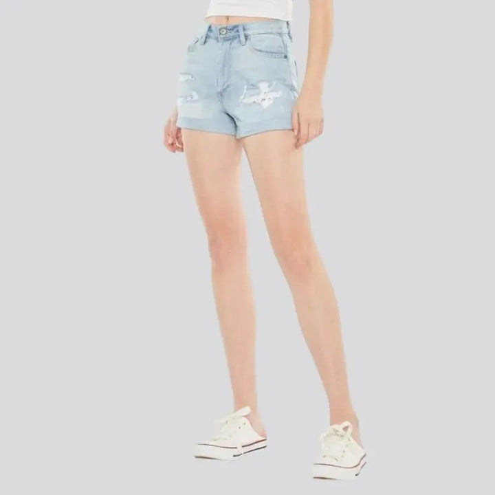 Grunge vintage women's denim shorts