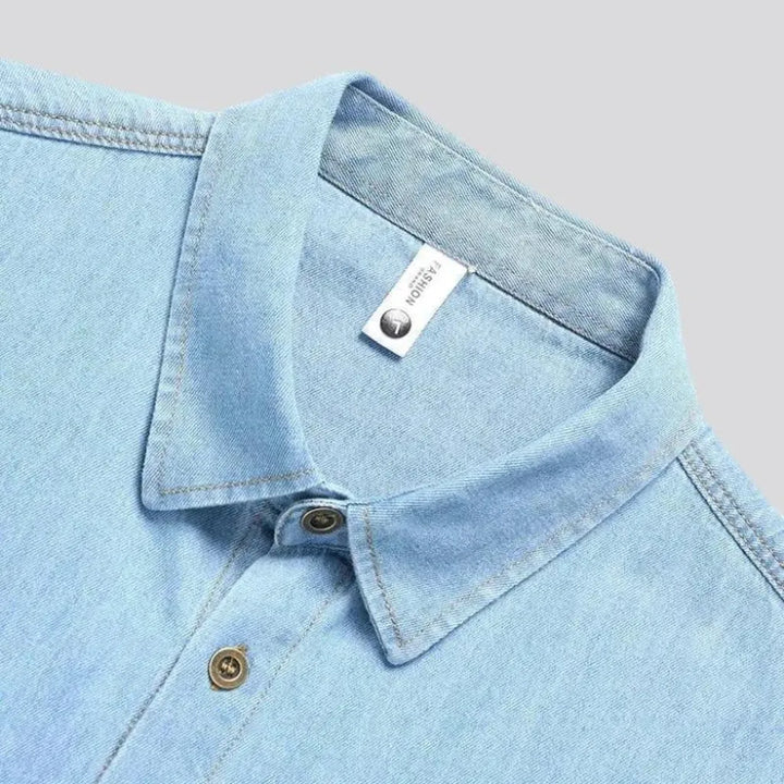 Versatile work men's jeans shirt