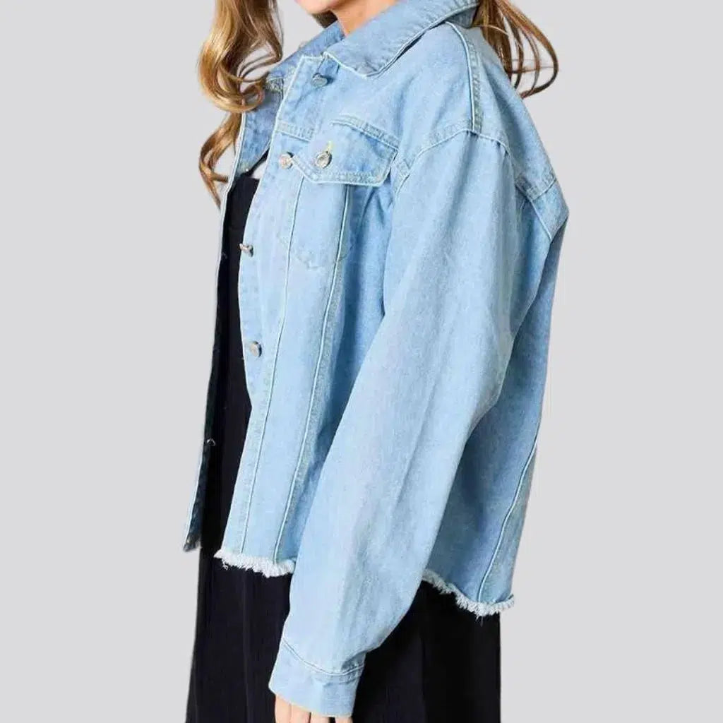 Oversized jean jacket
 for ladies