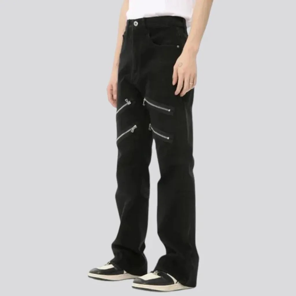 Monochrome mid rise street men's jeans