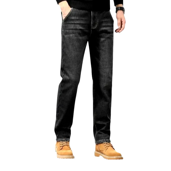 Stretchable Abraded Retro Men's Jeans - Grey