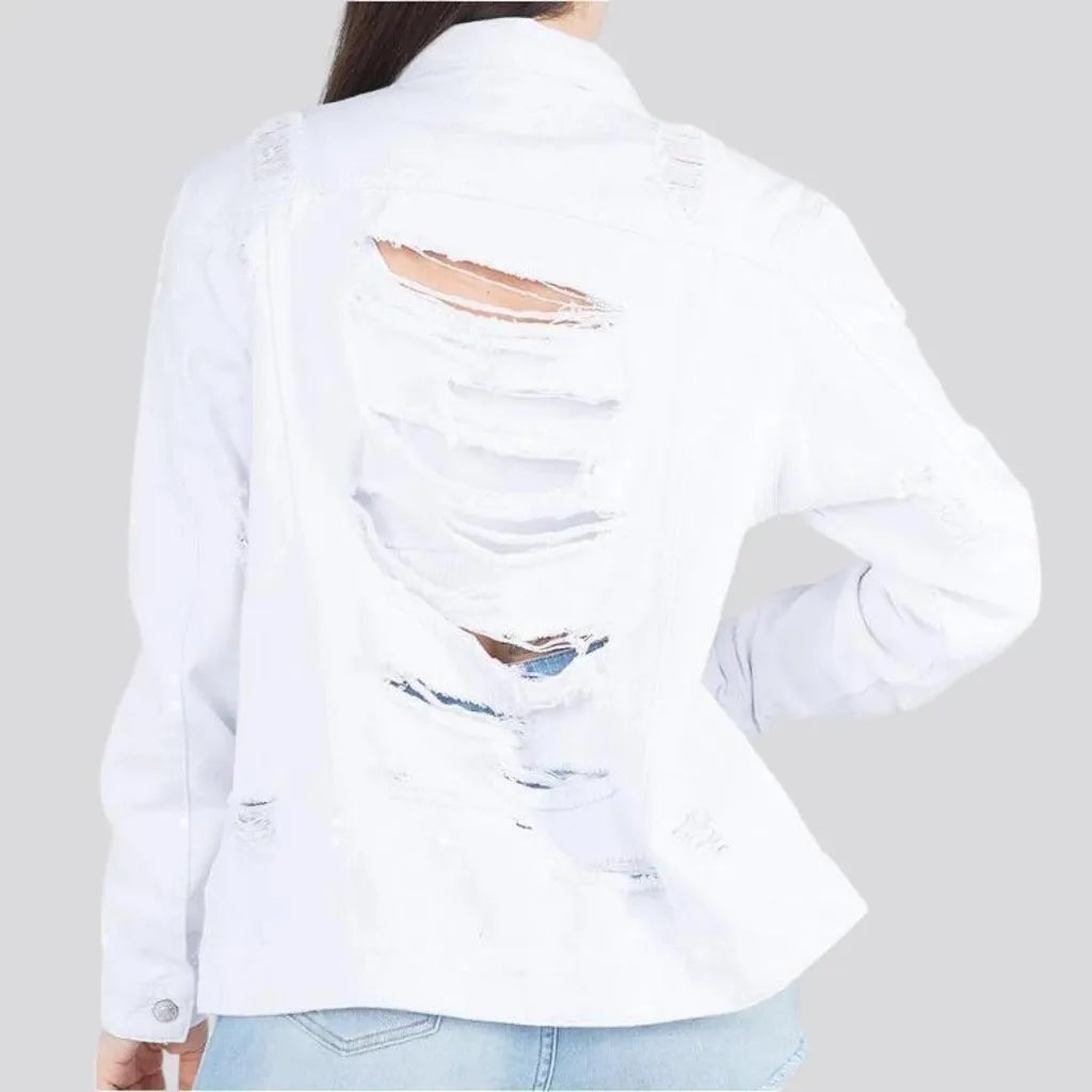 Slim fit street style women's denim jacket