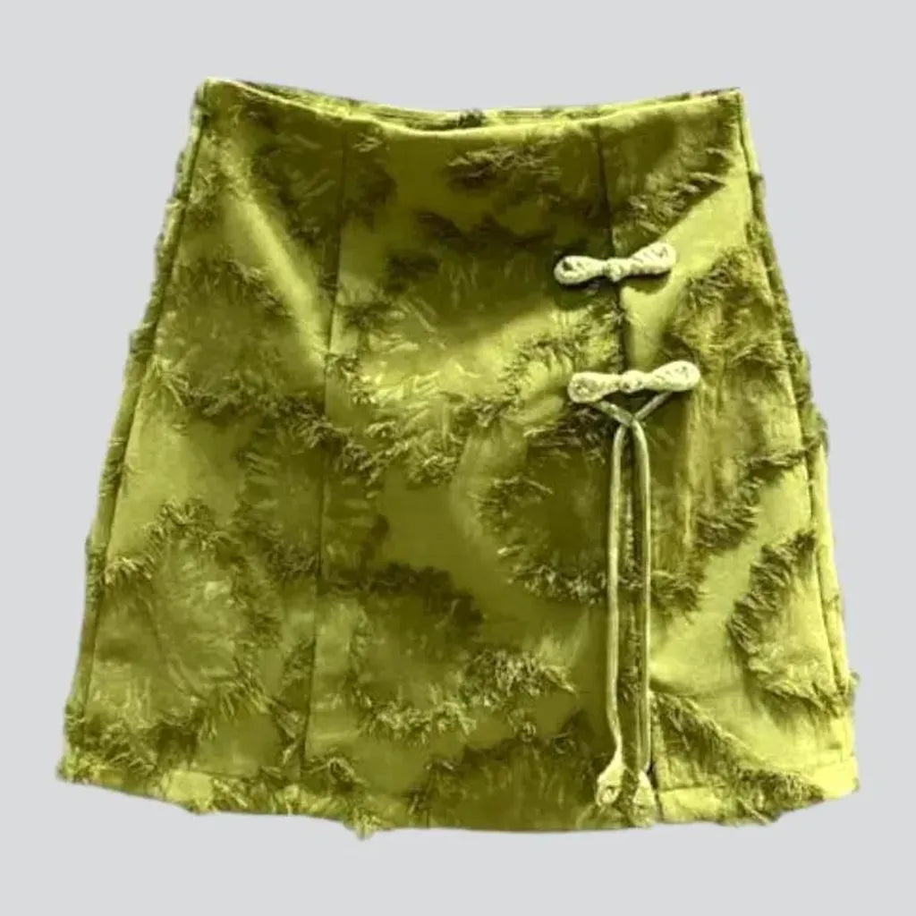 Color women's denim skirt