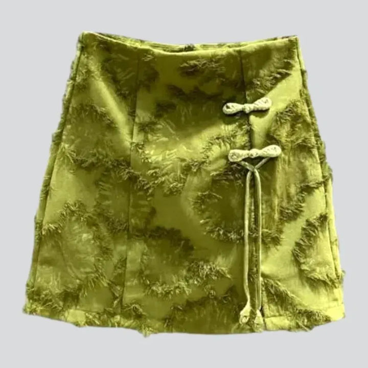 Color women's denim skirt