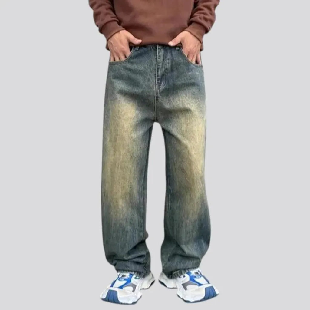 Baggy stonewashed fashion men's jeans