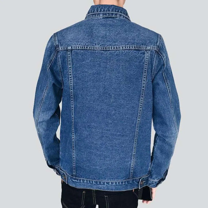 Blue men's casual denim jacket