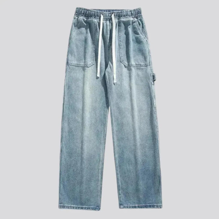 Faded vintage baggy men's jeans joggers